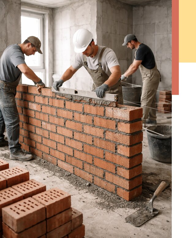 Кладка перегородок из кирпича в Луге от 3609 руб. за м² | ОТДЕЛОЧНИК-Лга