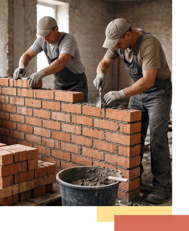 Кладка кирпичных перегородок под ключ в Луге