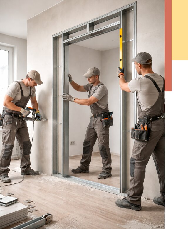 Устройство дверного проема в перегородке в Луге от 4640 руб. под ключ | ОТДЕЛОЧНИК-Лга