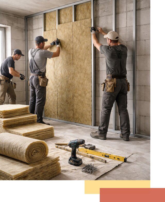 Шумоизоляция перегородок из блоков в Луге — монтаж и защита шумоизоляцией