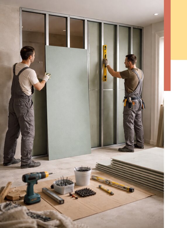 Перегородка из влагостойкого гипсокартона в Луге от 4949 руб. — монтаж под ключ | ОТДЕЛОЧНИК-Лга