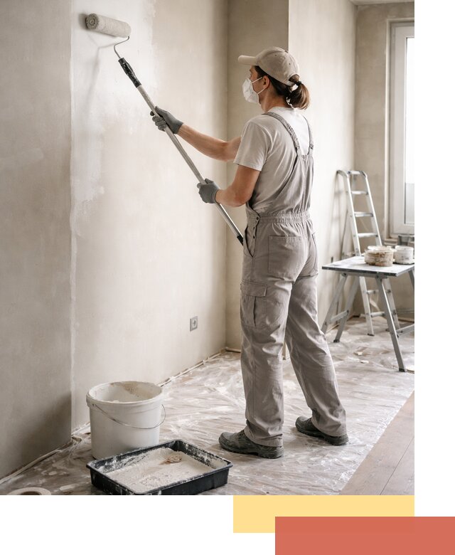 Покраска перегородок из гипсокартона в Луге качественно и недорого