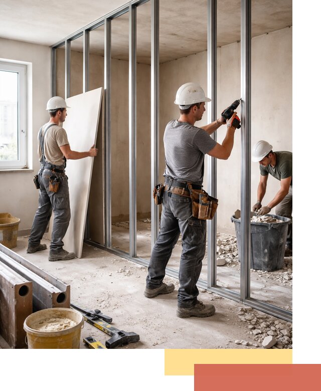 Перенос гипсокартонной перегородки в Луге профессионально и быстро