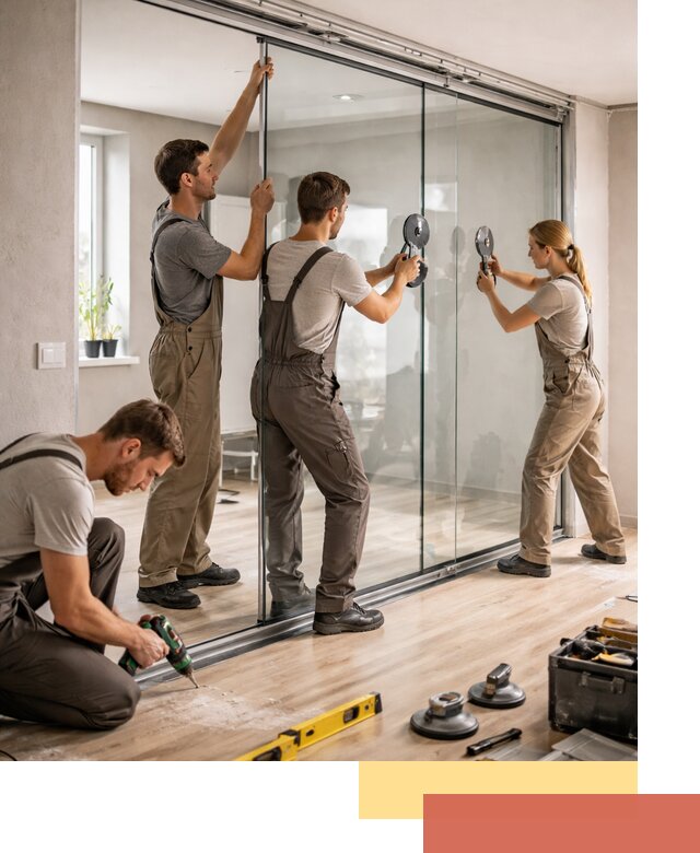 Изготовление стеклянных перегородок на заказ в Луге