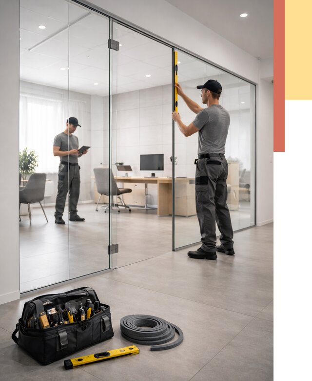 Цельностеклянные перегородки под ключ в Луге от 9795 руб. — монтаж и цены | ОТДЕЛОЧНИК-Лга