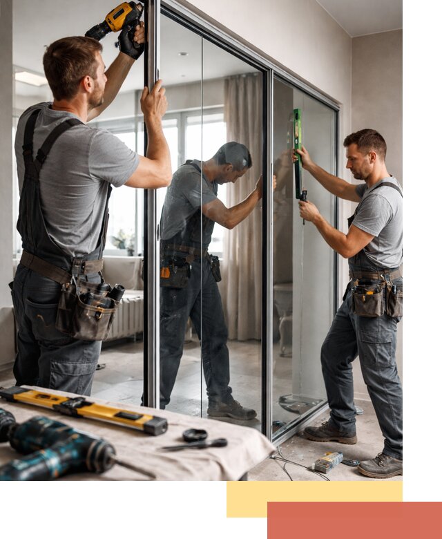 Каркасные стеклянные перегородки под ключ в Луге