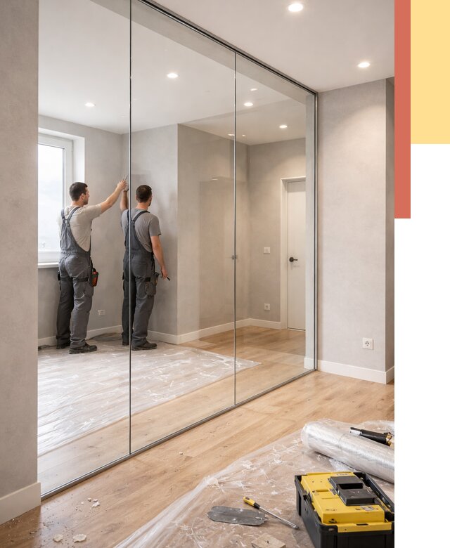 Безрамные стеклянные перегородки в Луге — монтаж от 9795 руб. | ОТДЕЛОЧНИК-Лга