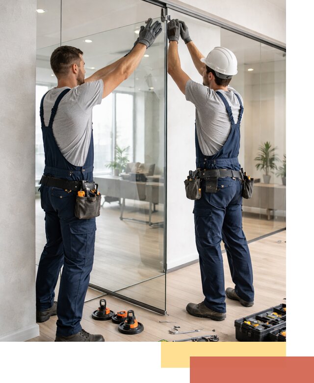 Безрамные стеклянные перегородки под ключ в Луге