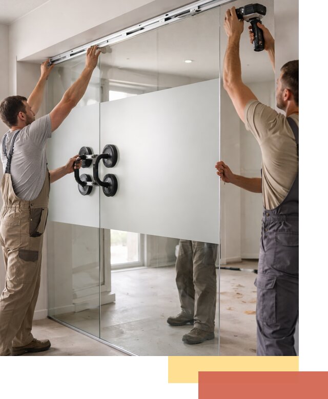 Матовые стеклянные перегородки под ключ в Луге