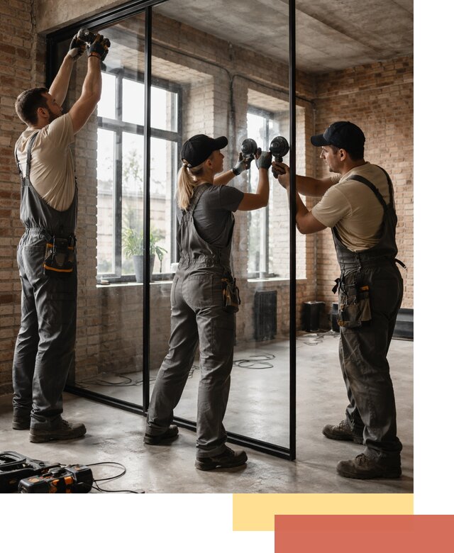 Стеклянные перегородки лофт — изготовление и монтаж в Луге