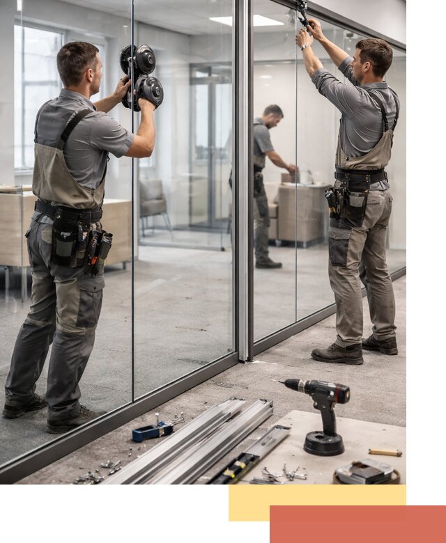 Стеклянные офисные перегородки под ключ в Луге