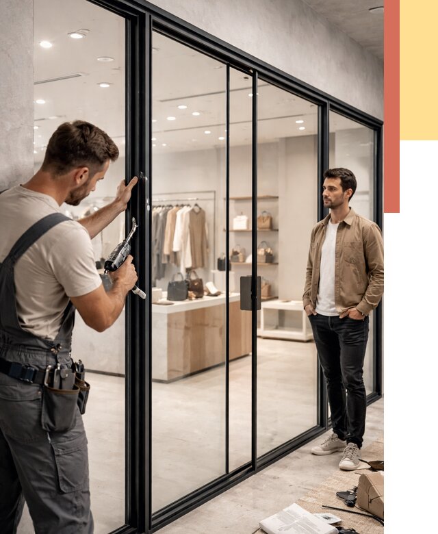 Стеклянные перегородки для магазинов в Луге от 8454 руб. под ключ | ОТДЕЛОЧНИК-Лга