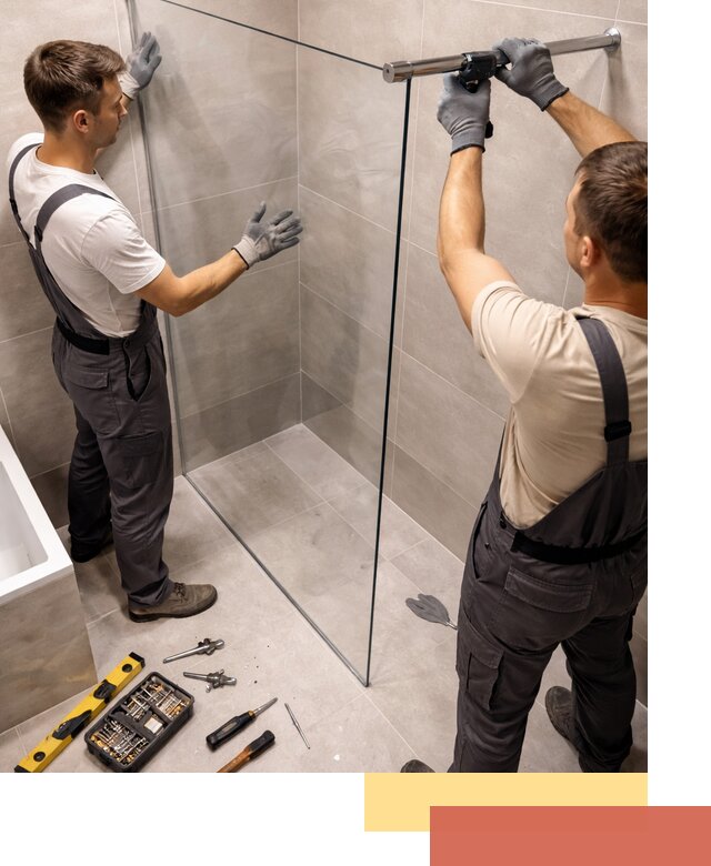 Стеклянные перегородки для душа в Луге — изготовление и монтаж