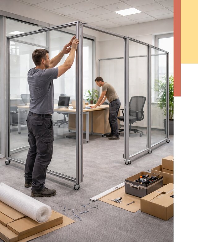 Мобильные офисные перегородки в Луге от 12888 руб. — установка под ключ | ОТДЕЛОЧНИК-Лга