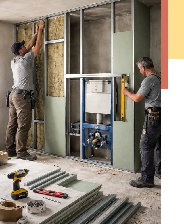 Установка сантехнических перегородок в Луге от 8764 руб. | ОТДЕЛОЧНИК-Лга