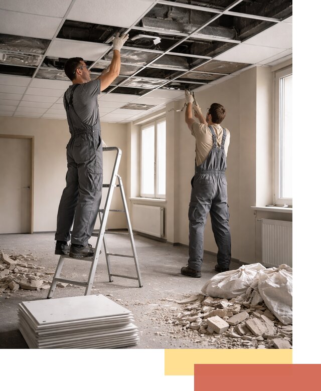 Демонтаж потолков Армстронг профессионально в Луге