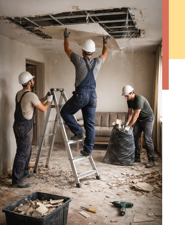 Демонтаж гипсокартонного потолка в Луге от 433 руб. за м2 — ОТДЕЛОЧНИК-Лга