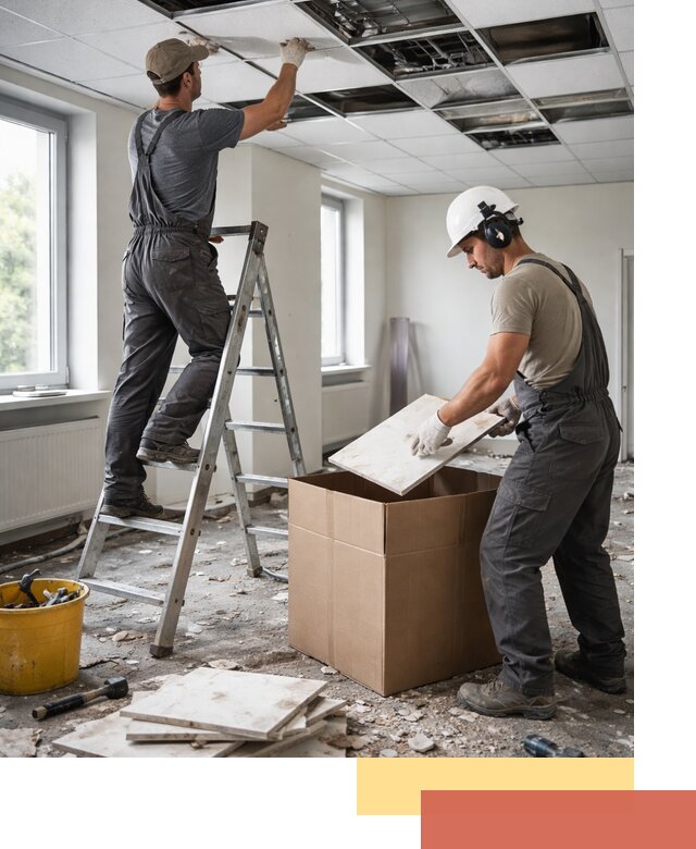 Демонтаж потолочной плитки в Луге быстро и аккуратно