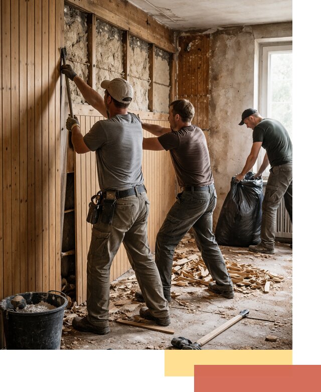 Демонтаж вагонки и вывоз материалов в Луге