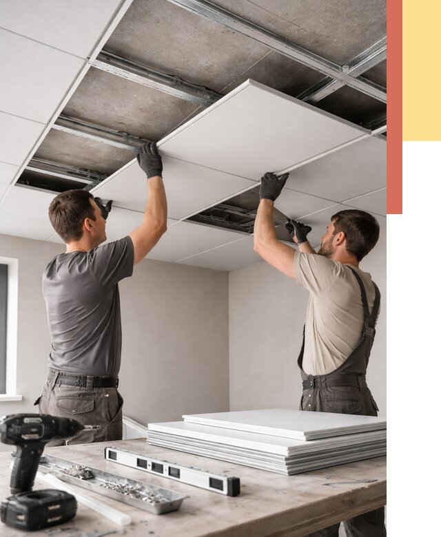 Монтаж кассетного потолка в Луге от 4640 руб/м2 — установка и сборка | ОТДЕЛОЧНИК-Лга