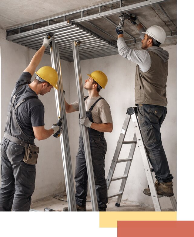 Монтаж реечного потолка под ключ в Луге