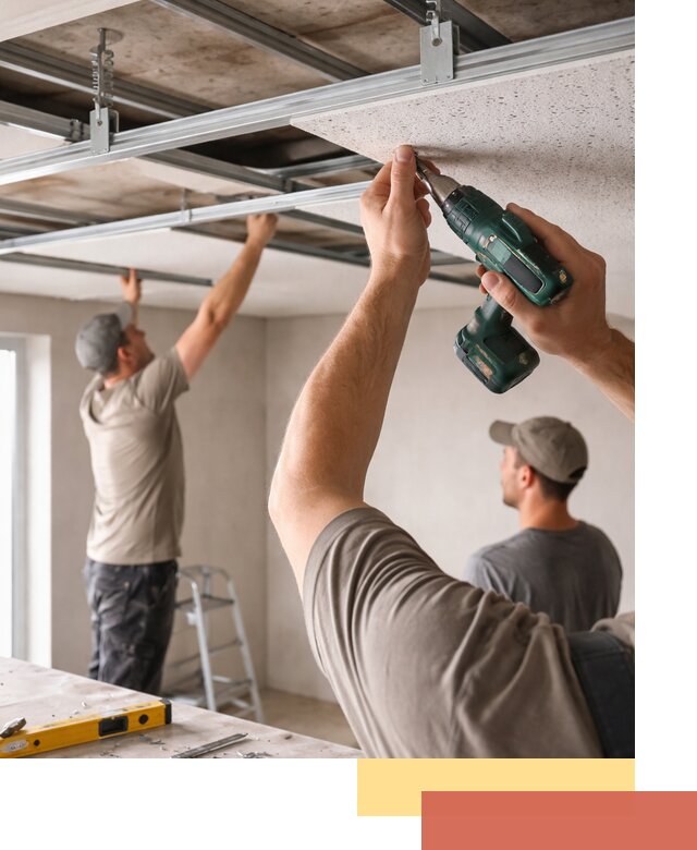 Монтаж акустического потолка в Луге под ключ