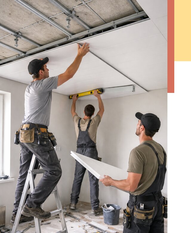 Монтаж потолка из ПВХ панелей в Луге от 3609 руб./м2 — быстро и недорого | ОТДЕЛОЧНИК-Лга