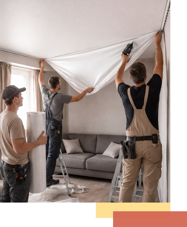 Монтаж сатинового натяжного потолка в Луге качественно и быстро