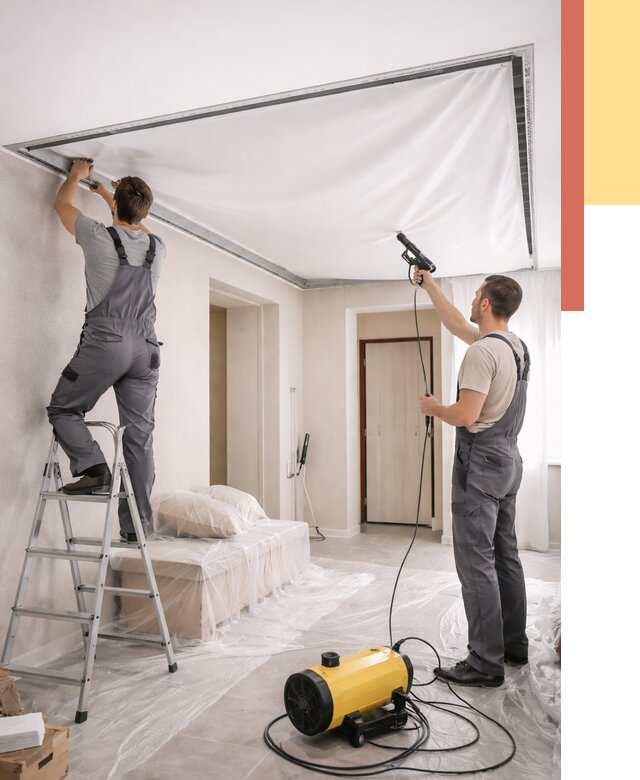 Монтаж натяжного потолка в прихожей в Луге от 2732 руб. под ключ | ОТДЕЛОЧНИК-Лга