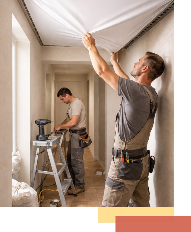 Монтаж натяжного потолка в прихожей в Луге