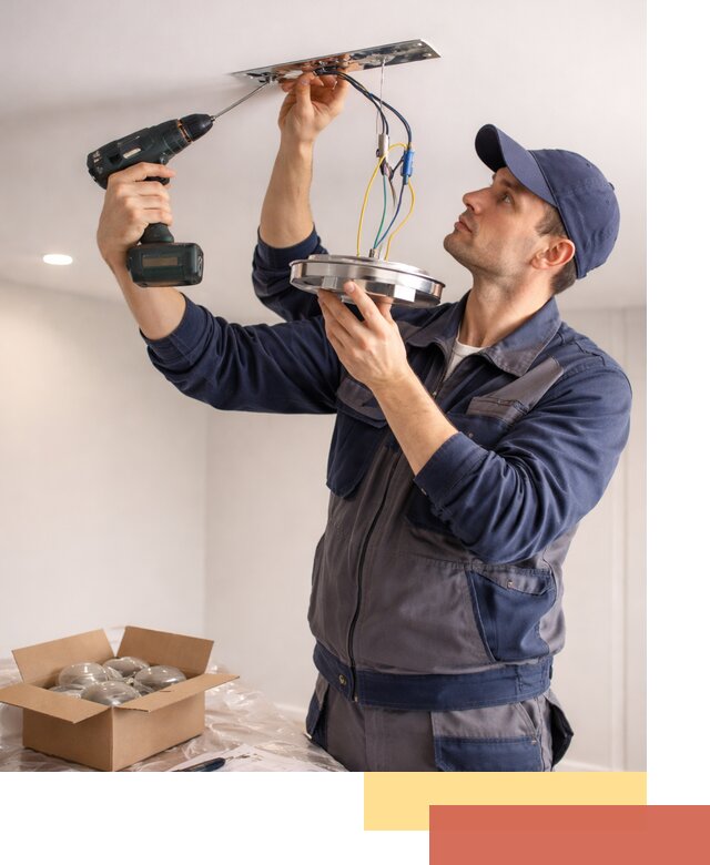 Установка люстры в натяжной потолок в Луге