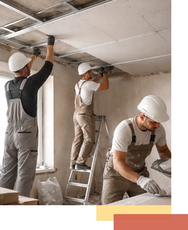 Одноуровневый потолок из гипсокартона в Луге — монтаж и отделка