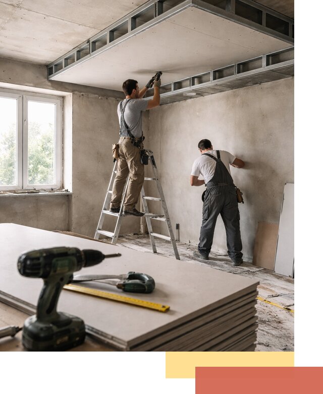 Двухуровневый потолок из гипсокартона в Луге