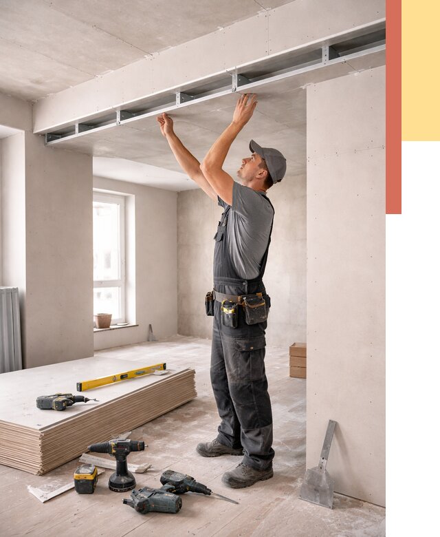 Потолок из гипсокартона с нишей в Луге от 1289 руб. под ключ | ОТДЕЛОЧНИК-Лга