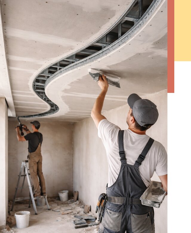 Криволинейный потолок из гипсокартона в Луге от 2165 руб./м2 | ОТДЕЛОЧНИК-Лга