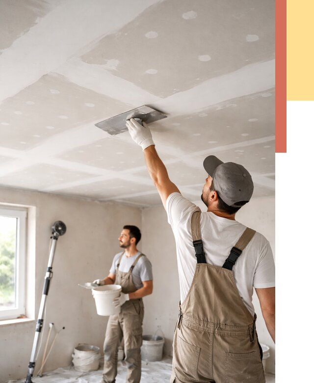 Шпаклевка потолка из гипсокартона в Луге от 3299 руб./м2 — услуги под ключ | ОТДЕЛОЧНИК-Лга