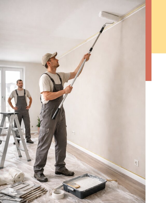 Покраска потолка из гипсокартона в Луге от 4640 руб./м2 — услуги под ключ | ОТДЕЛОЧНИК-Лга