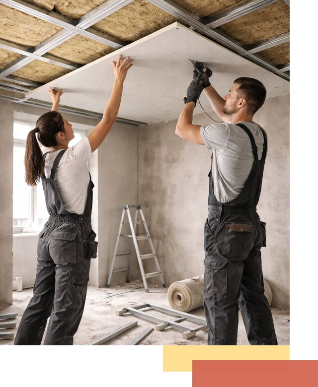 Звукоизоляция потолка из ГКЛ в Луге профессионально и надежно