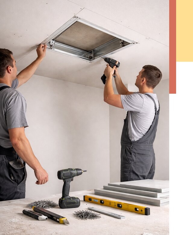 Установка люка в потолок ГКЛ в Луге от 2578 руб. под ключ | ОТДЕЛОЧНИК-Лга