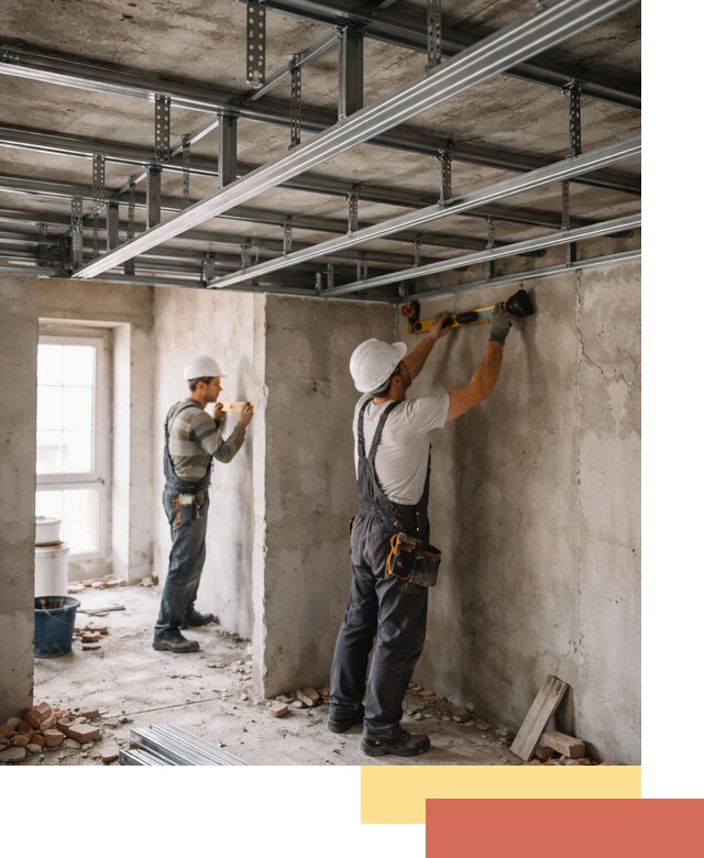 Монтаж каркаса потолка из профильного профиля в Луге