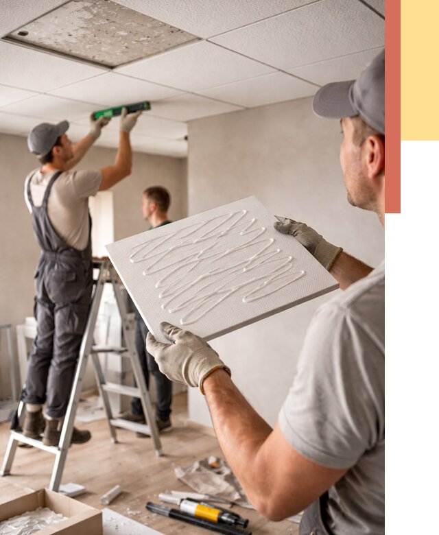 Монтаж потолочной плитки в Луге от 4640 руб. — быстро и недорого | ОТДЕЛОЧНИК-Лга