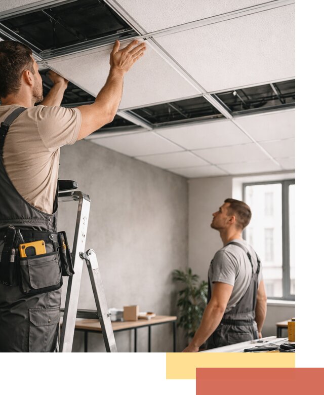 Монтаж потолочной плитки в Луге качественно и в срок