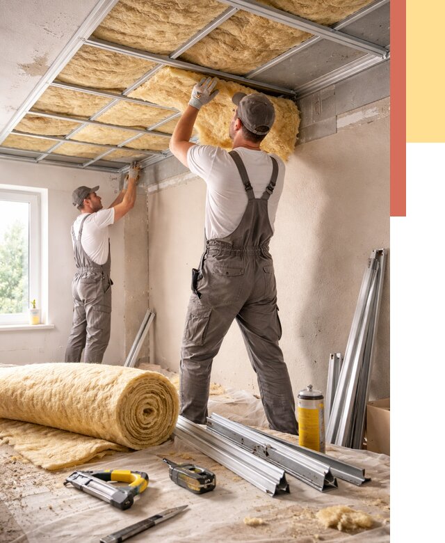 Утепление потолка в Луге от 7423 руб/м2 — недорого, быстро, под ключ | ОТДЕЛОЧНИК-Лга