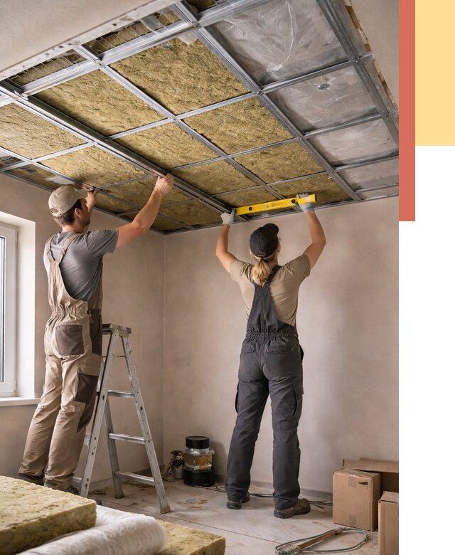 Шумоизоляция потолка в Луге от 1289 руб. под ключ — услуги ОТДЕЛОЧНИК-Лга