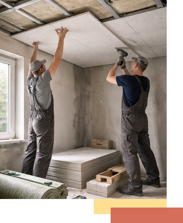 Шумоизоляция потолка панелями ЗИПС в Луге